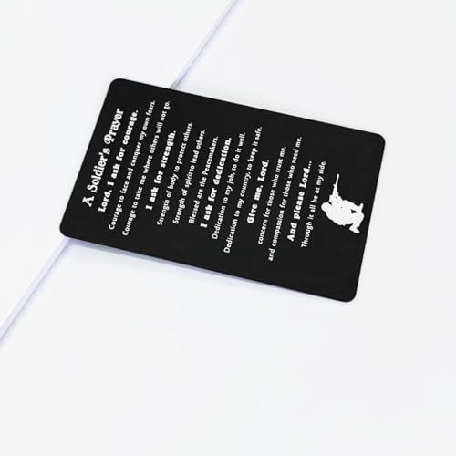Inspirational Gifts for Soldier - Engraved Metal Soldier's Prayer Card