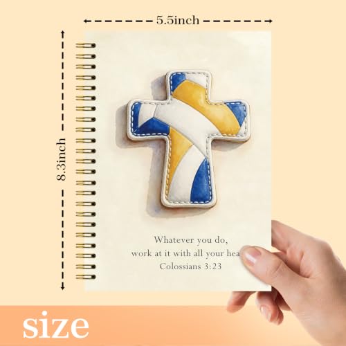 NaZaUK Christian volleyball Notebook, Prayer Bible School Supplies Notebooks, Basketball Coach Gifts for Men & Women & Players5.5x8.3 Inches - color: Volleyball