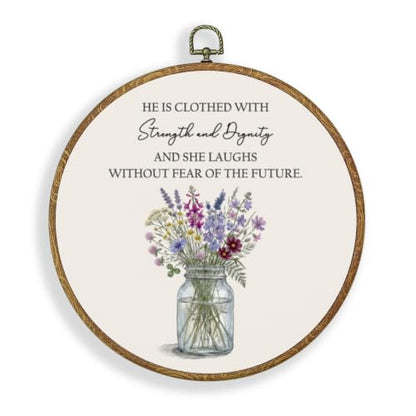 LERJZEFUH Inspirational Christian Round Wall Art Framed 10x10 Inch - color: Verse 04
