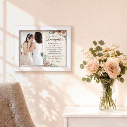 To My Daughter on Her Wedding Day - Light Up Photo Frame - color: Bride