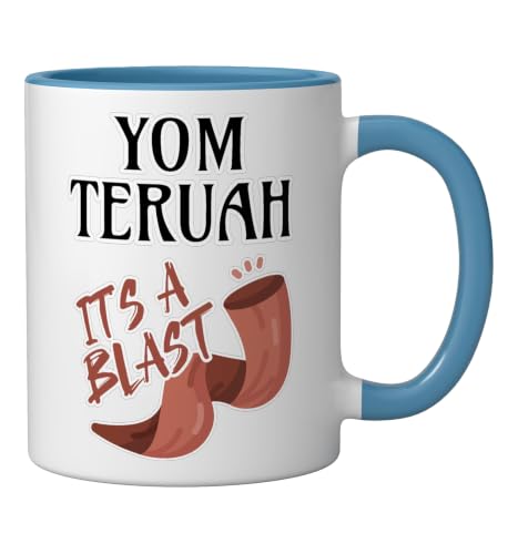 Yom Teruah It's a Bang Ceramic Mug, Blue/White - color: Blue/White, size: 11 Ounces