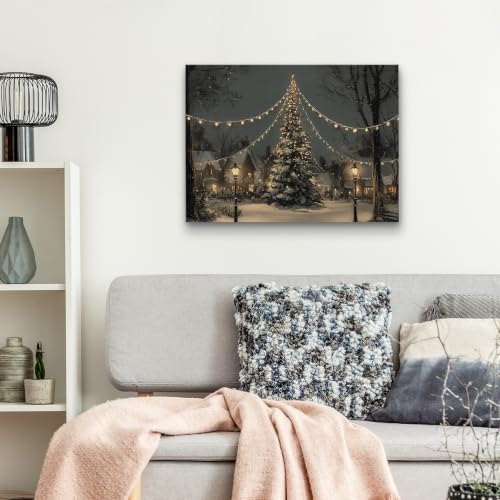 KSDUT Christmas Christmas Winter Pine Tree Framed Wall Art 14x11 Inch - color: Christmas-20