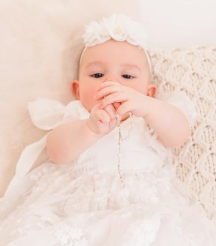 Precious Pieces Baby First Rosary .925 Silver or 14K Gold-Plated - color: White-SILVER