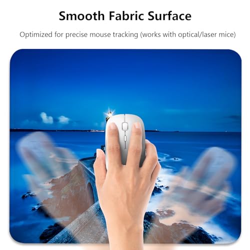 Coastal Lighthouse Blue Ocean Scenery Mouse Pad, Cute Durable Desk Mat - color: Color_DE0007XX