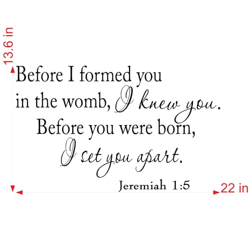 Before I Formed You in the Womb I Knew You Jeremiah 1:5 Wall Decal