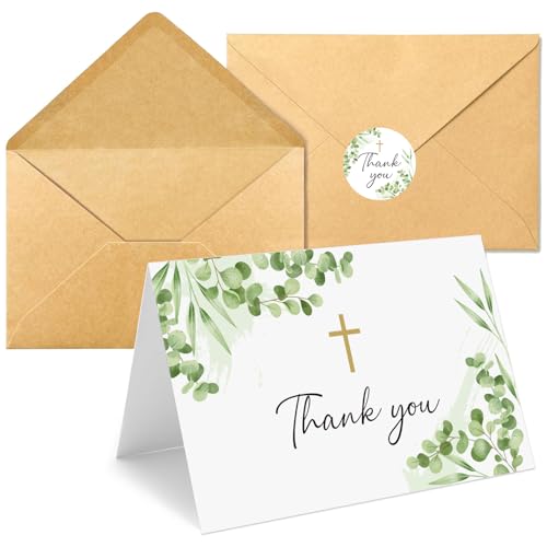 25 Thank You Cards with Envelope, 4x6 In, Blank Inside