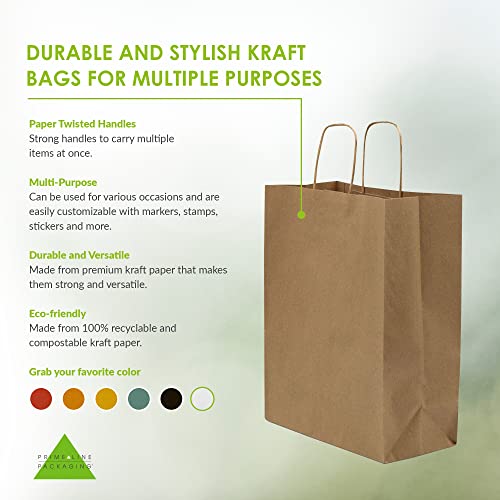 Prime Line Packaging Shopping Bags with Handles, 10x6.75x12 inches, 50 Pack - size: 10x6.75x12 Inch