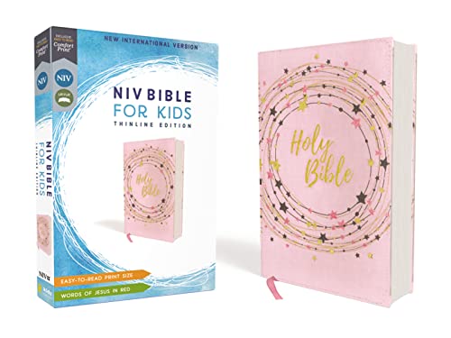 NIV, Bible for Kids, Flexcover, Pink/Gold, Red Letter, Comfort Print: Thinline Edition (Easy-to-Read, Easy-to-Carry)
