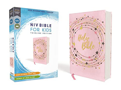 NIV, Bible for Kids, Flexcover, Pink/Gold, Red Letter, Comfort Print: Thinline Edition (Easy-to-Read, Easy-to-Carry)