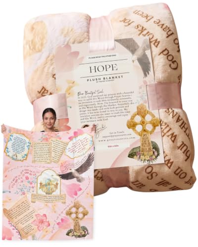 Hope Pink Bible Verse Blanket - Christian Fleece Throw Gifts for Women - color: Hope Pink, size: 50" x 60"