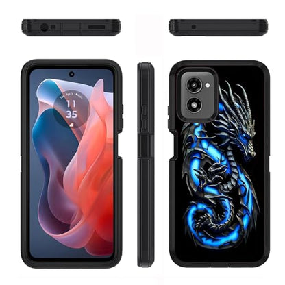 Designed for Moto G Power 5G 2024 Case, Military Grade Heavy Duty 3-Layer Shockproof Full-Body Protective Cover for Motorola Moto G Power 5G 2024, Blue Dragon - color: Blue Dragon