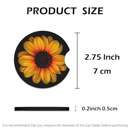 KARREAL 2 Pcs Car Cup Coasters - Sunflower - color: Sunflower