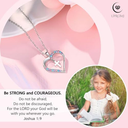 UPROMI Cross Necklace for Girls Back to School Baptism Graduation Gifts - style: Daughter