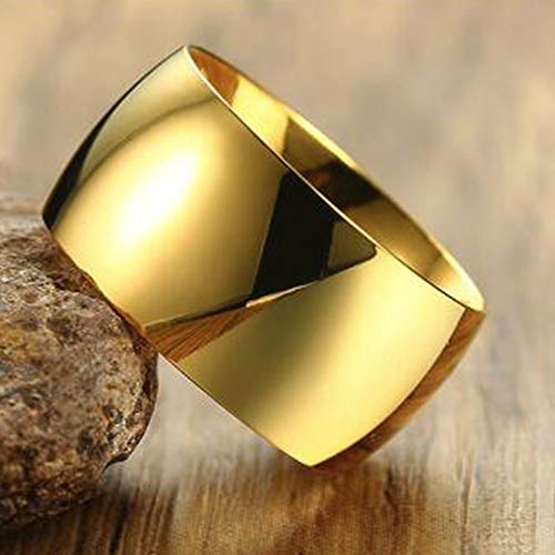 Jude Jewelers 12mm Stainless Steel Classical Simple Plain Wedding Band Ring - color: Gold