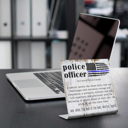 Police Officer Definition Appreciation Gifts, Birthday Christmas Police Officer Gifts for Women Men, New Officer Gift, Police Academy Graduates Gifts, Police Officer Desk Decor Sign XLK497 - style: Police Officer