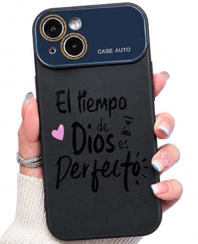 for iPhone 17 Pro Max Case God's Timing is Perfect Spanish Bible Verse Phone Case, Full Camera Lens Protection, Shockproof Drop Resistant Durable Cover (Black, iPhone 13) - color: black, size: iPhone 13