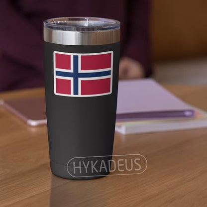(3Pcs) Norway Flag Stickers – Norwegian National Flag Vinyl Decals - color: Norway