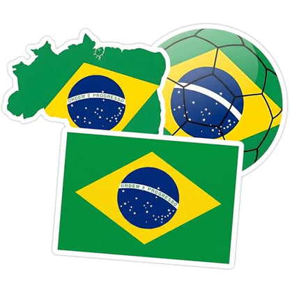 [3PCS] Brazil Flag Sticker Country Decal International Travel Collection - color: Brazil Flag