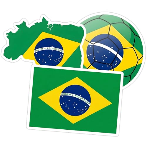 [3PCS] Brazil Flag Sticker Country Decal International Travel Collection - color: Brazil Flag