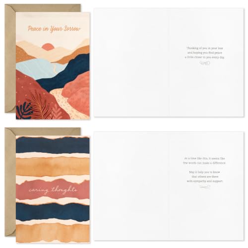 Hallmark Bulk Sympathy Cards with Envelopes, 16-Pack (Painted Palms)