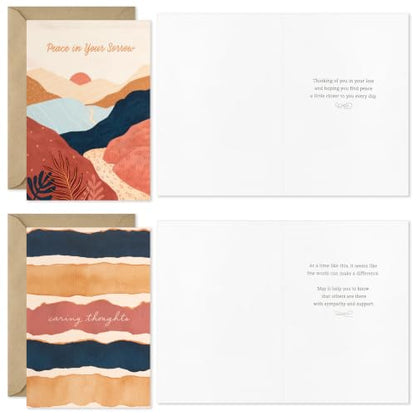 Hallmark Bulk Sympathy Cards with Envelopes, 16-Pack (Painted Palms)