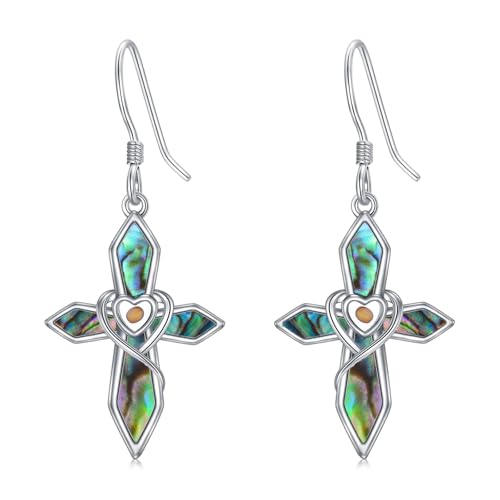 Mountain Mustard Seed Earrings for Women 925 Sterling Silver Lotus/Cross Dangle Drop Earring Christian Jewelry Outdoor Birthday Graduation Gifts - style: Mustard Seed