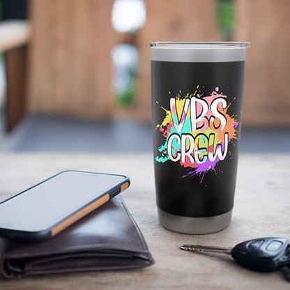 I Love VBS Crew Vacation Bible School Paint Splatter Stainless Steel Insulated Tumbler