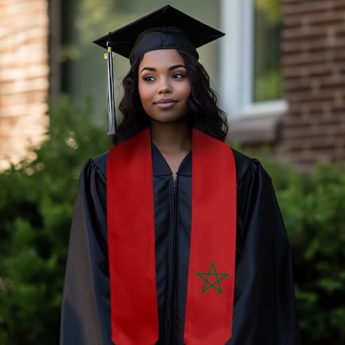 Graduation Satin Sash Scarf 72" Stole - color: Morocco Flag