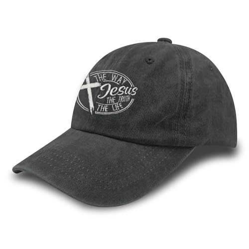 Christian Hats for Men Women, Jesus Baseball Cap, Adjustable Cotton Embroidered Christian Hats