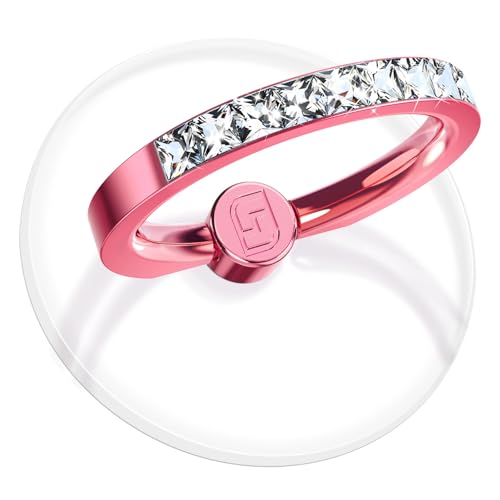 2 Pcs Jsoerpay Clear Phone Ring Holder with Diamond, Pink - color: 2 Pink Diamond