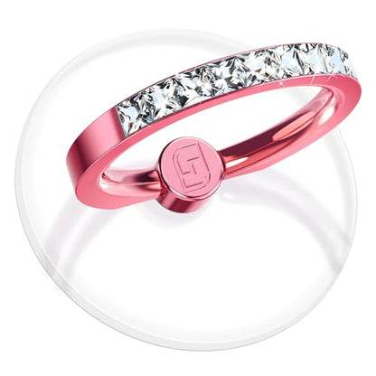 2 Pcs Jsoerpay Clear Phone Ring Holder with Diamond, Pink - color: 2 Pink Diamond
