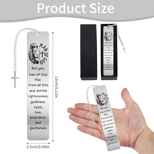 Lion Christian Metal Bookmark, Scripture Book Mark Gift for Men - style: Bible for Men