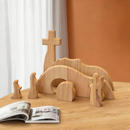 Empty Tomb Easter Scene and Cross Decoration