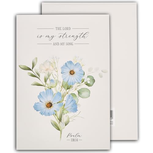 Christian Art Gifts Small Scripture Notepad for Women: Lord is My Strength - color: Blue Floral