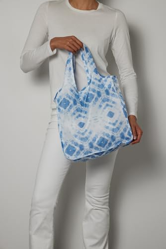 Pure Sage Reusable Grocery Bag - Stylish Shopping Bags for Groceries - Foldable Tote Bag - color: Indigo Spirit