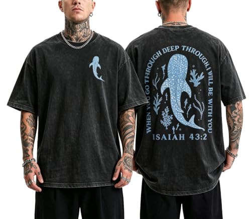 Christian Shirts for Men Jesus Oversized Vintage Workout Gym Graphic Top - color: Black-6, size: XX-Large