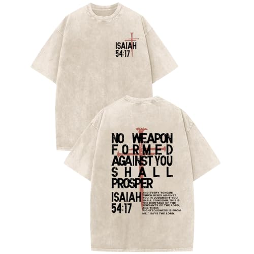 Christian Jesus Shirts for Men Faith Religious Graphic Tees Vintage Oversized Acid Wash Tshirts God Shirt Streetwear - color: Apricot, size: 3X-Large
