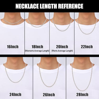Fiusem 3.5mm Cuban Link Chains for Men Women, Stainless Steel Necklace - size: 22 inches, style: a.5mm width-steel