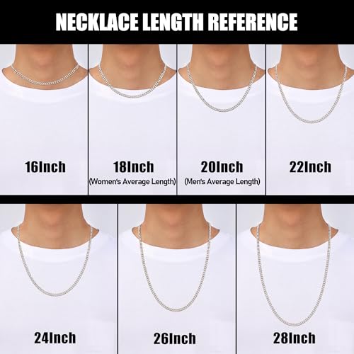 Fiusem 3.5mm Cuban Link Chains for Men Women, Stainless Steel Necklace - size: 18 inches, style: a.5mm width-steel