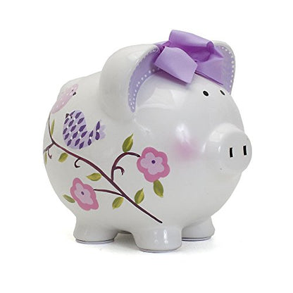 Child to Cherish Ceramic Piggy Bank for Girls, Paper Bird - color: Paper Bird