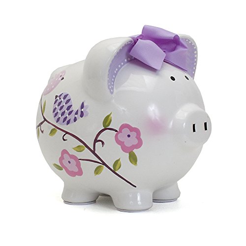 Child to Cherish Ceramic Piggy Bank for Girls, Paper Bird - color: Paper Bird