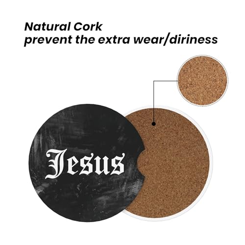Car Coasters for Cup Holder 2 Pack - Jesus Faith - color: Jesus Faith