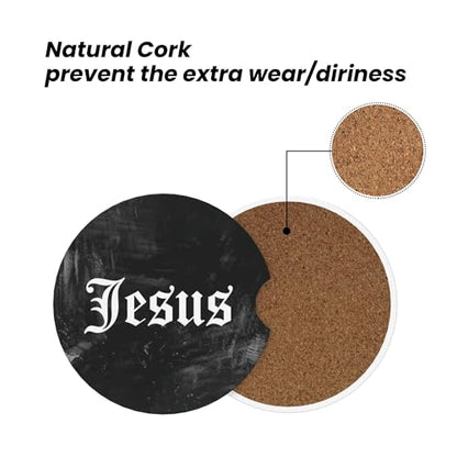 Car Coasters for Cup Holder 2 Pack - Jesus Faith - color: Jesus Faith