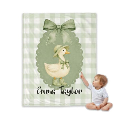 Personalized Goose Baby Blanket, Garden Goose Nursery Throw Gift - color: #Ver10