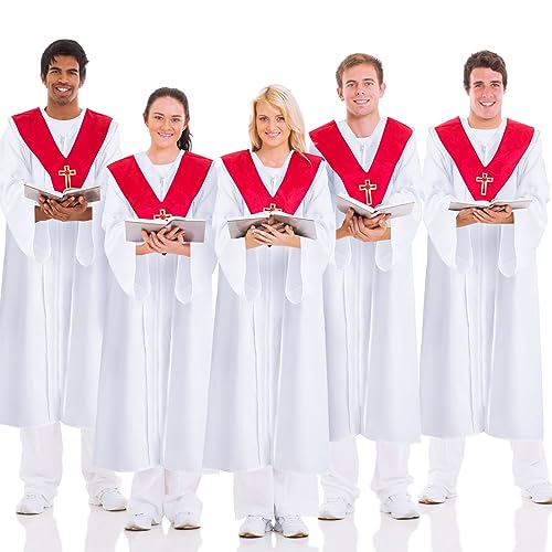 Toulite 6 Pcs Choir Robes for Church Adults - color: White, size: 39