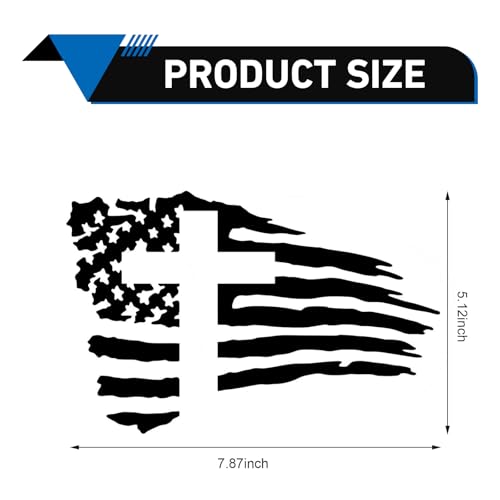 American Flag Sticker with Cross, Vinyl Christian Jesus Christ Decal for Car Windows, Bodies, Trucks, Laptops & Refrigerators, Waterproof Personalized Sticker (Black) - color: Black