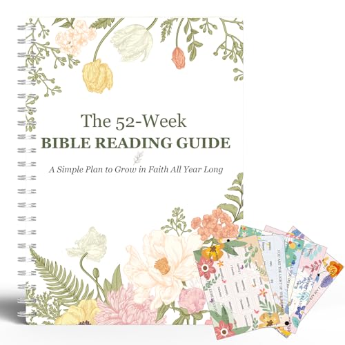 The Bible In A Year 52-Week Bible Study Journal Planner for Women and Men, Guided Christian Devotional Workbook for Faith Growth, Prayer, and Daily Reflection (Mixcolor, L 8.5"x11") - color: Mixcolor, size: L 8.5"x11"