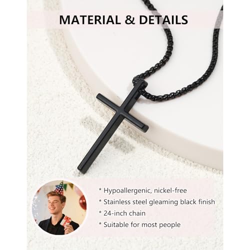 Teen Boys Gifts Ideas Cross Necklace for Men Boys Son Grandson Nephew Birthday Christmas Gifts - style: Son
