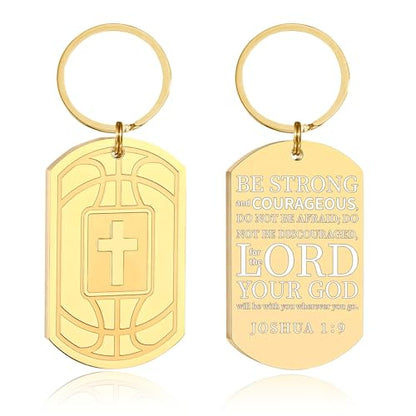 Football/Baseball/Soccer/Basketball Keychain for Men Sport Gifts for Men - color: Gold, style: Basketball-joshua 1:9