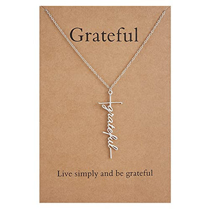 Lcherry Faith Cross Pendant Necklace for Women Religious Christian Jewelry Birthday Christmas Gifts for Women - style: 22-grateful